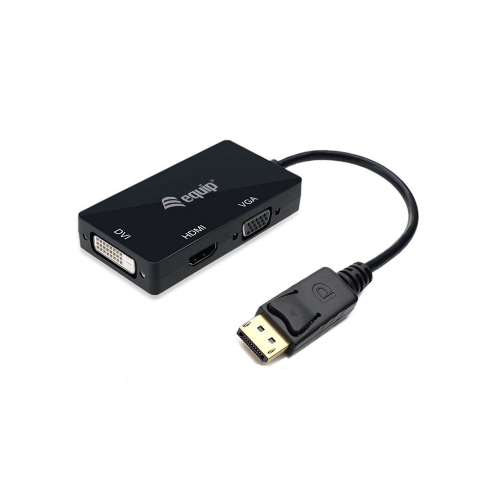 Equip 133441 câble vidéo et adaptateur 0,24 m DisplayPort DVI-D + VGA (D-Sub) + HDMI Noir Equip 133441 câble vidéo et adaptateur 0,24 m DisplayPort DVI-D + VGA (D-Sub) + HDMI Noir