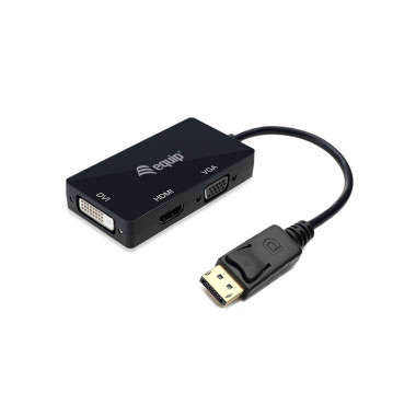Equip 133441 câble vidéo et adaptateur 0,24 m DisplayPort DVI-D + VGA (D-Sub) + HDMI Noir