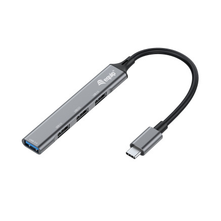 Equip 128961 hub & concentrateur USB 3.2 Gen 1 (3.1 Gen 1) Type-C 5000 Mbit s Noir, Gris