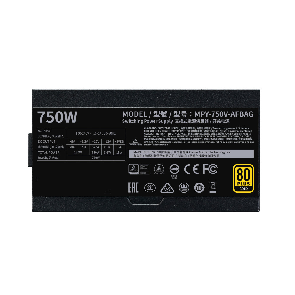 Cooler Master V750 Gold-V2 unité d'alimentation d'énergie 750 W 24-pin ATX ATX Noir