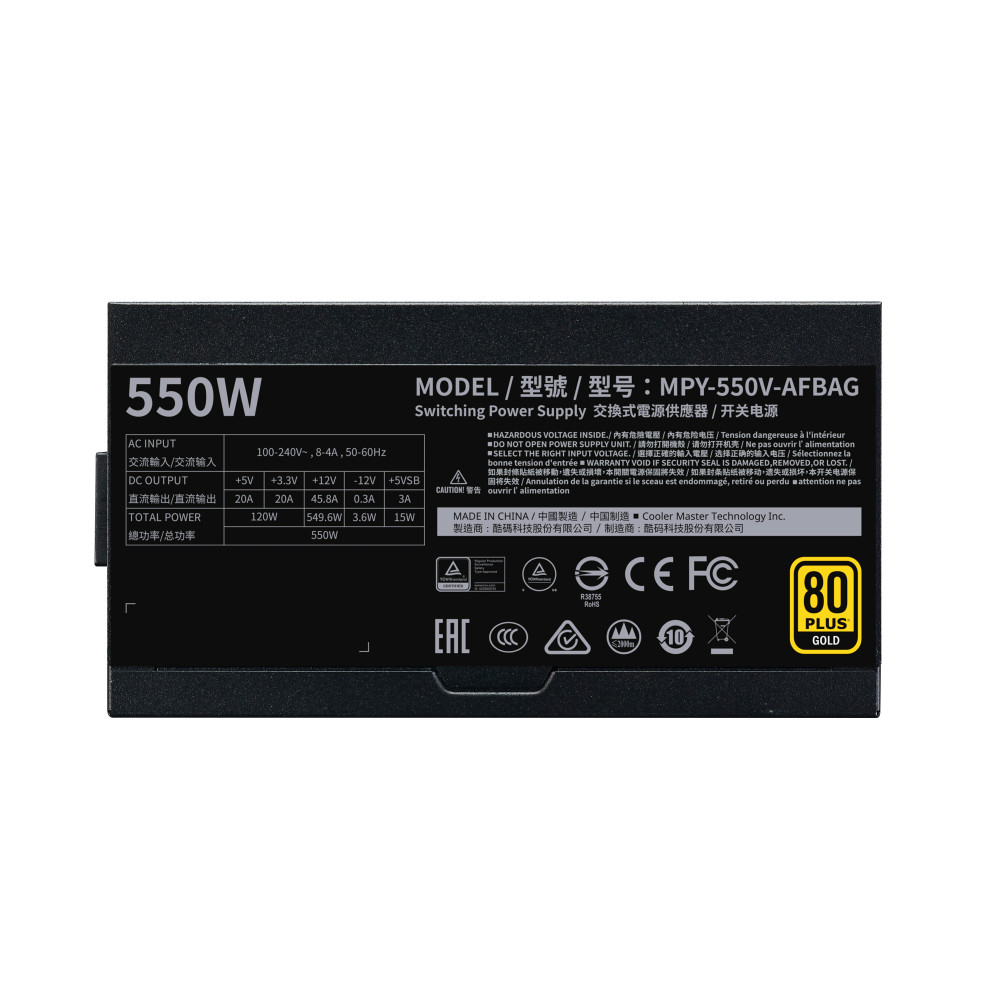 Cooler Master V550 Gold-V2 unité d'alimentation d'énergie 550 W 24-pin ATX ATX Noir