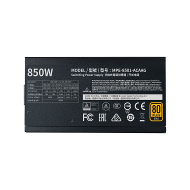 Cooler Master MWE Gold 850 - V2 Full Modular unité d'alimentation d'énergie 850 W 24-pin ATX ATX Noir