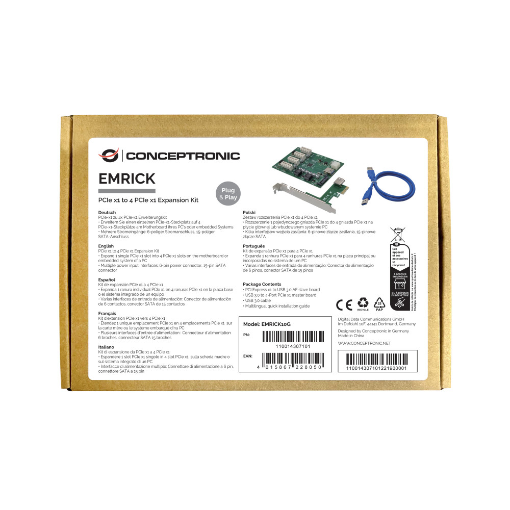 Conceptronic EMRICK10G carte et adaptateur d'interfaces Interne PCIe