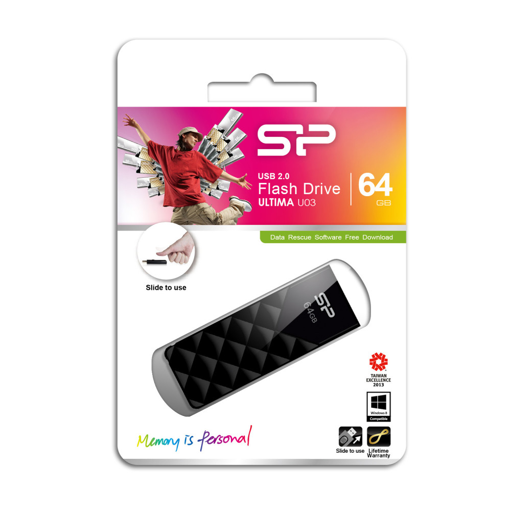 Silicon Power 64GB Ultima U03 lecteur USB flash 64 Go USB Type-A 2.0 Noir