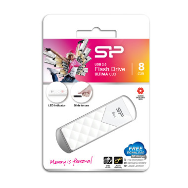 Silicon Power Ultima U03 8GB lecteur USB flash 8 Go USB Type-A 2.0 Blanc