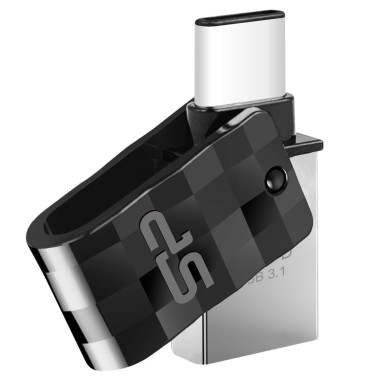 Silicon Power Mobile C31 lecteur USB flash 64 Go USB Type-A   USB Type-C 3.2 Gen 1 (3.1 Gen 1) Noir, Argent