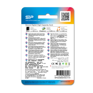 Silicon Power Elite UHS-I, 32GB 32 Go SDHC Classe 10