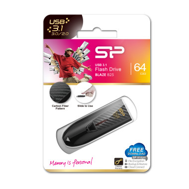 Silicon Power Blaze B25 lecteur USB flash 64 Go USB Type-A 3.2 Gen 1 (3.1 Gen 1) Noir
