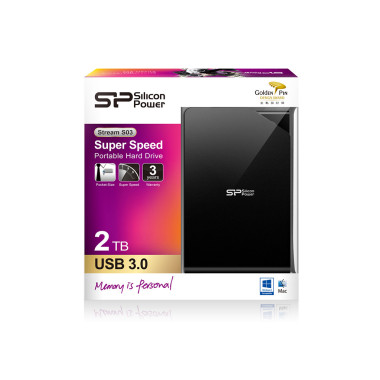 Silicon Power Stream S03 disque dur externe 2 To Micro-USB B 3.2 Gen 1 (3.1 Gen 1) Noir