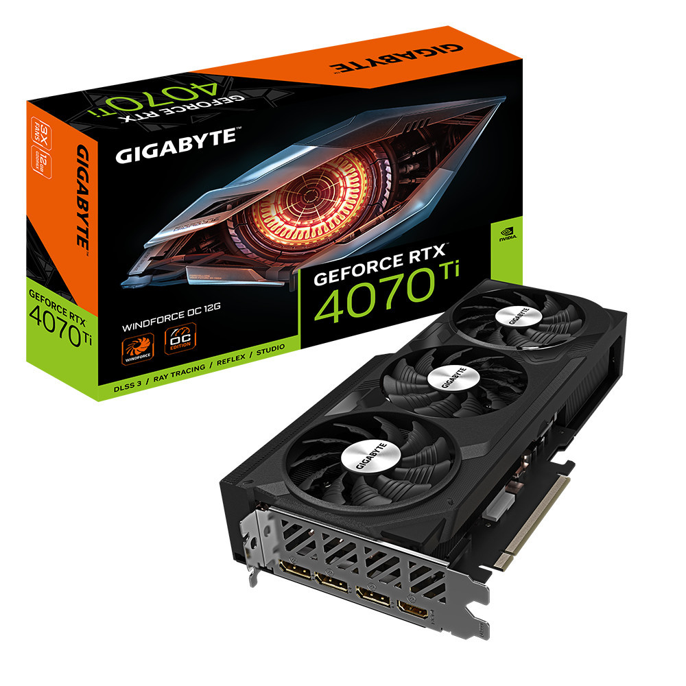 GIGABYTE GeForce RTX 4070 Ti WINDFORCE OC 12G NVIDIA 12 Go GDDR6X GIGABYTE GeForce RTX 4070 Ti WINDFORCE OC 12G NVIDIA 12 Go GDDR6X