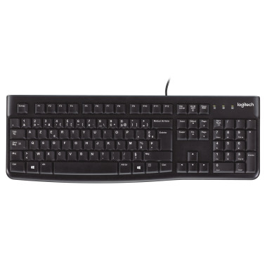 Logitech K120 Corded Keyboard clavier Bureau USB AZERTY Belge Noir