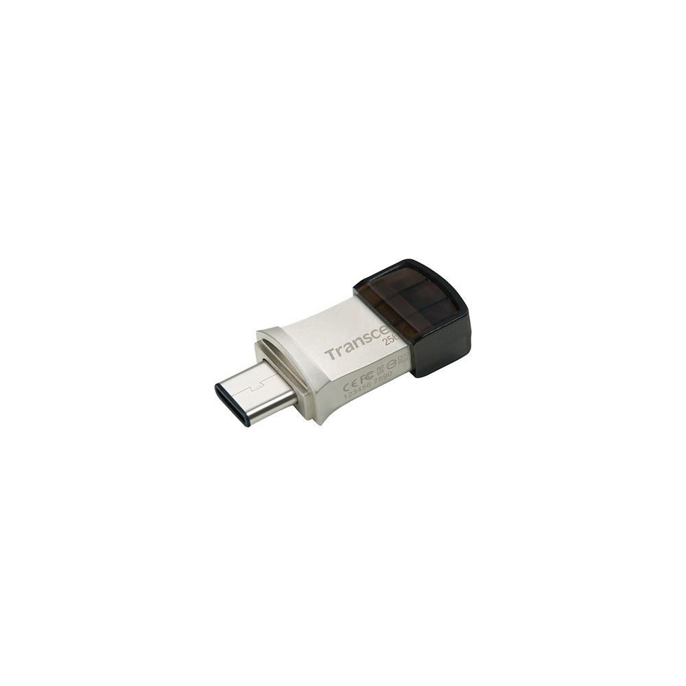 Transcend JetFlash 890 lecteur USB flash 256 Go USB Type-A   USB Type-C 3.2 Gen 1 (3.1 Gen 1) Argent
