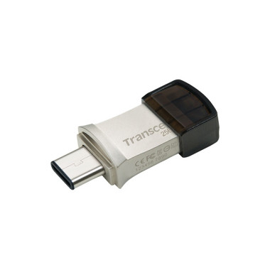 Transcend JetFlash 890 lecteur USB flash 256 Go USB Type-A   USB Type-C 3.2 Gen 1 (3.1 Gen 1) Argent
