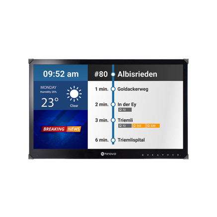 AG Neovo TBX-2201 Écran plat de signalisation numérique 54,6 cm (21.5") LCD 250 cd m² Full HD Gris 24 7