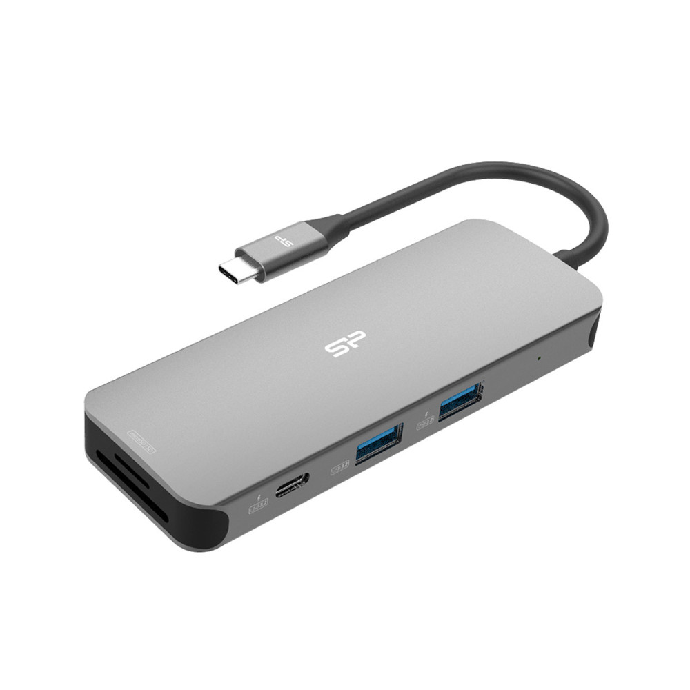 Silicon Power SR30 Station d'accueil USB 3.2 Gen 1 (3.1 Gen 1) Type-C Gris, Métallique