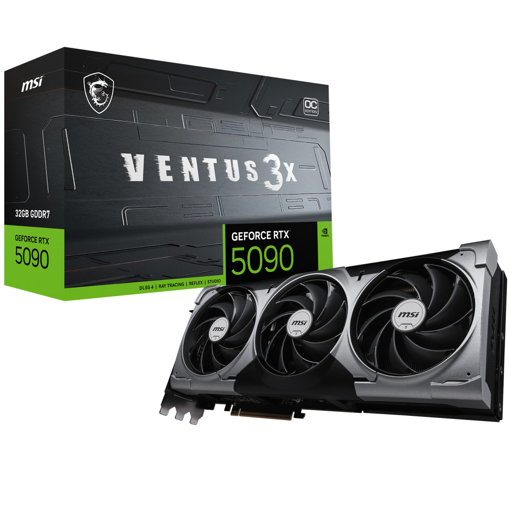 MSI VENTUS GEFORCE RTX 5090 32G 3X OC carte graphique NVIDIA 32 Go GDDR7 MSI VENTUS GEFORCE RTX 5090 32G 3X OC carte graphique NVIDIA 32 Go GDDR7