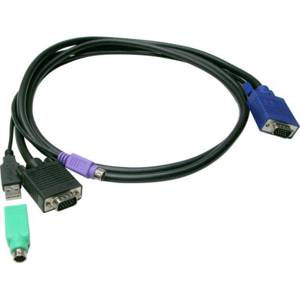 LevelOne ACC-3204 câble kvm Noir 7,5 m