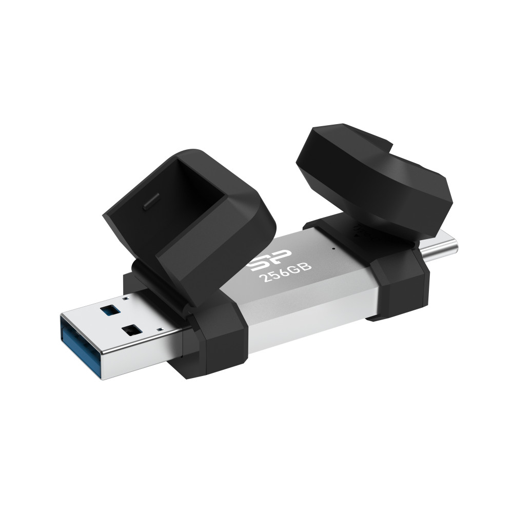 Silicon Power SP256GBUC3C51V1S lecteur USB flash 256 Go USB Type-A   USB Type-C 3.2 Gen 1 (3.1 Gen 1) Noir, Argent
