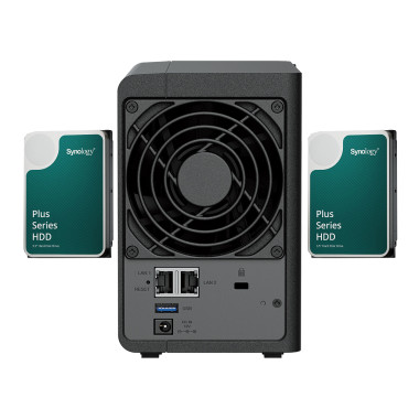 Bundle Synology DiskStation DS224+, NAS, Bureau, Intel® Celeron®, J4125, 2 Go, DDR4, + 2DD de 12To