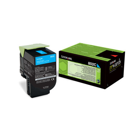 Lexmark 802C Cartouche de toner 1 pièce(s) Original Cyan