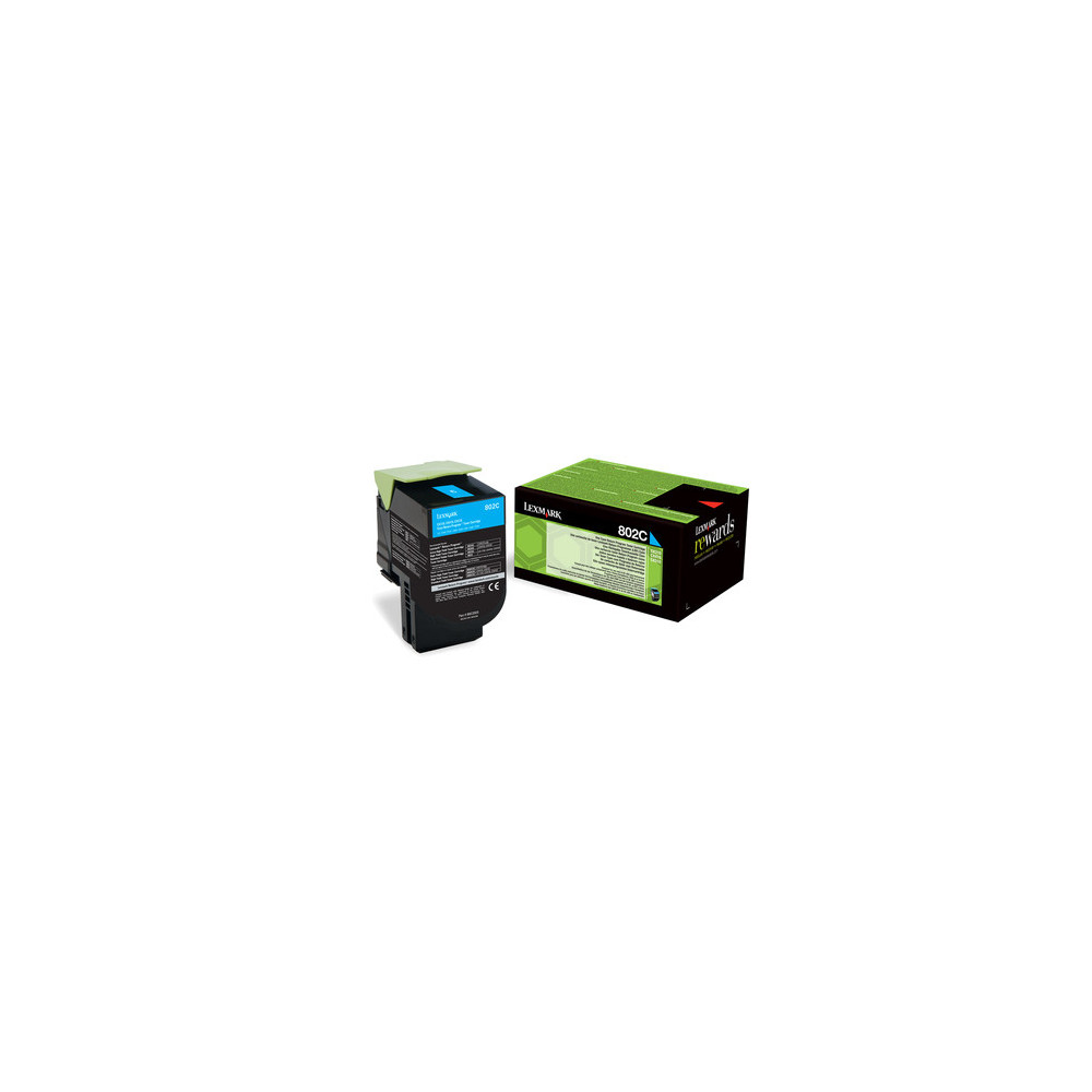 Lexmark 802C Cartouche de toner 1 pièce(s) Original Cyan