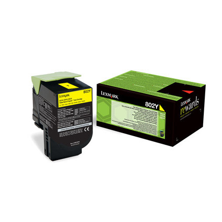 Lexmark 802Y Cartouche de toner 1 pièce(s) Original Jaune