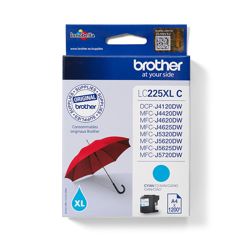 Brother LC225XLC - Cartouche d'encre originale - Cyan Brother LC225XLC - Cartouche d'encre originale - Cyan
