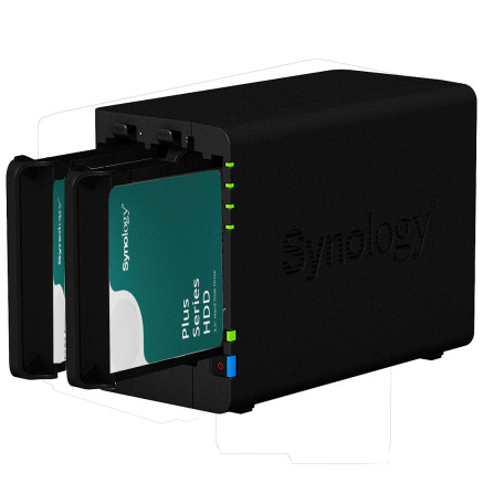 Synology DS224+ 2Go NAS 24To (2x 12To) HAT3300, Assemblé et testé avec DSM installé