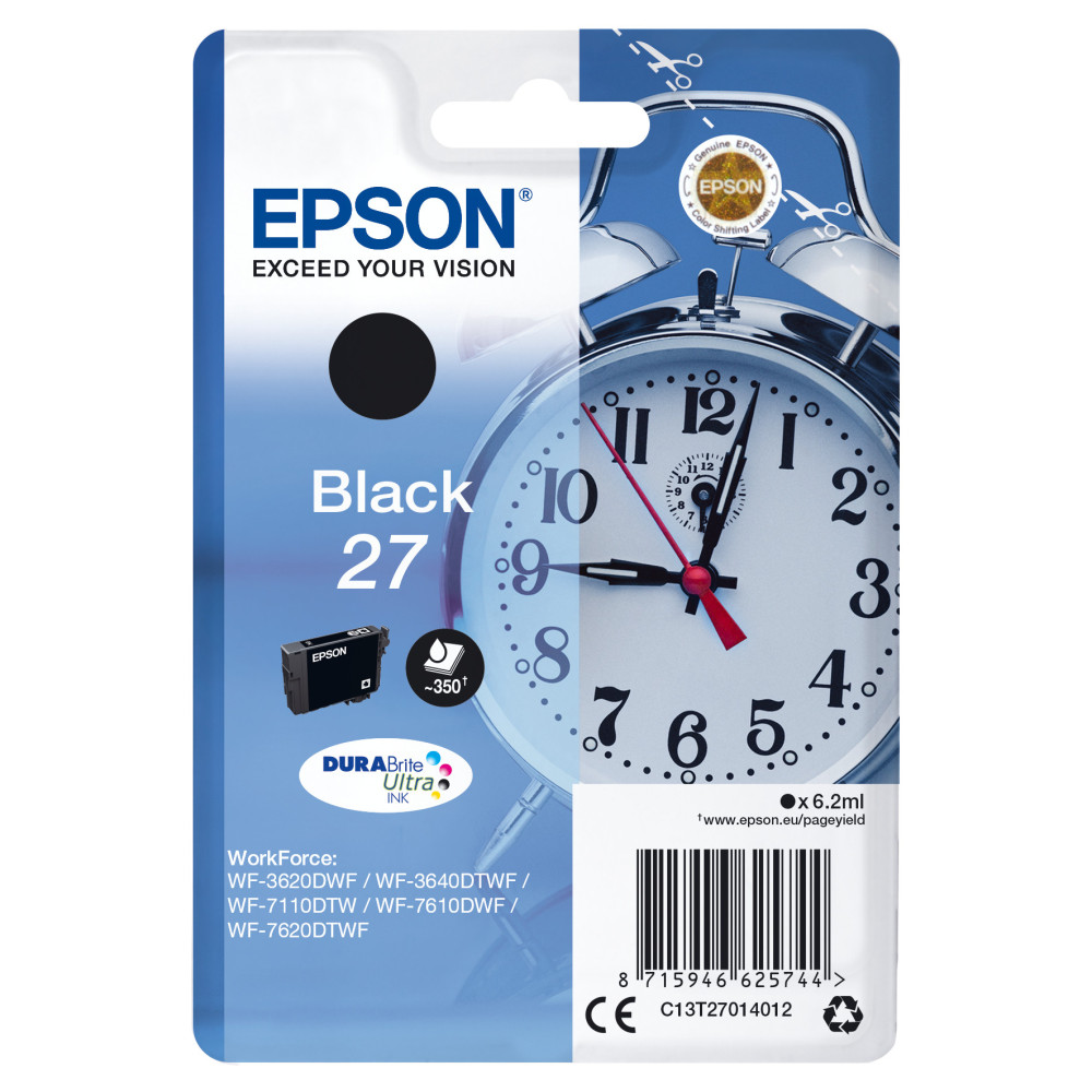 Epson Alarm clock Cartouche "Réveil" 27 - Encre DURABrite Ultra N Epson Alarm clock Cartouche "Réveil" 27 - Encre DURABrite Ultra N