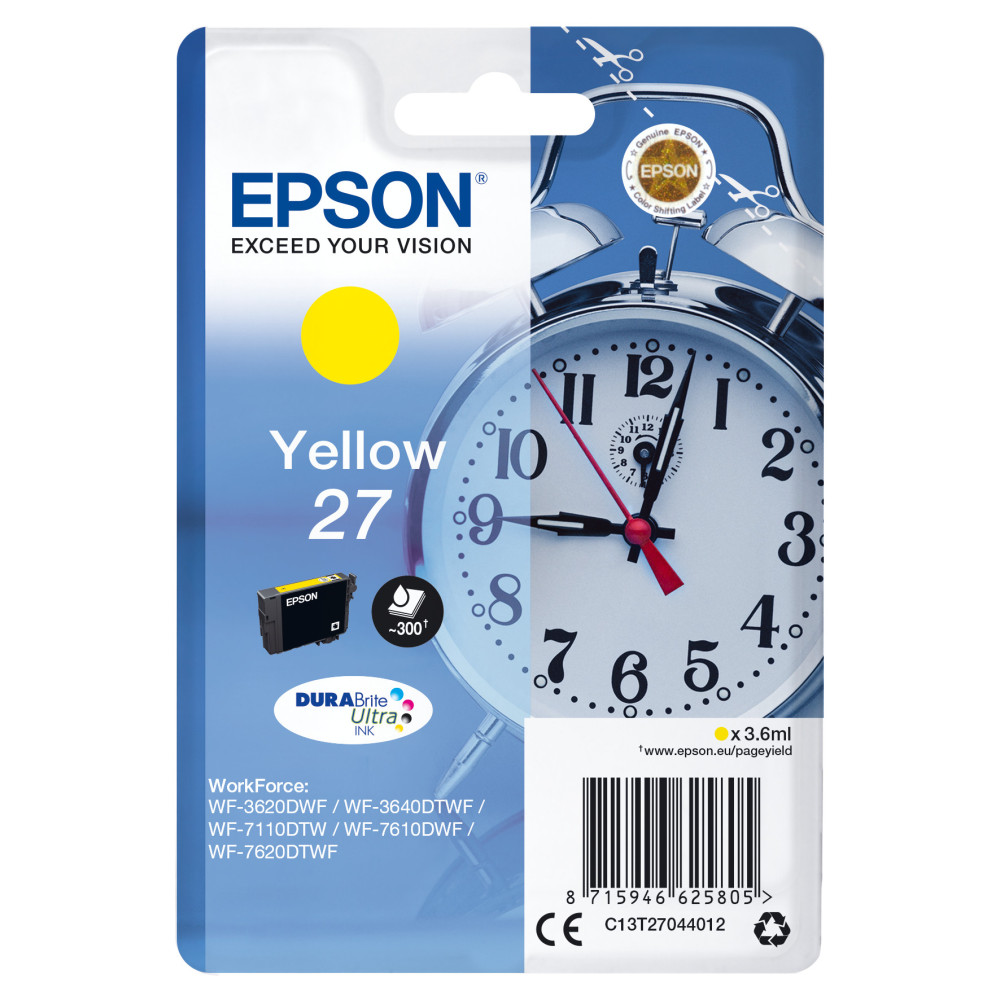 Epson Alarm clock Cartouche "Réveil" 27 - Encre DURABrite Ultra J Epson Alarm clock Cartouche "Réveil" 27 - Encre DURABrite Ultra J