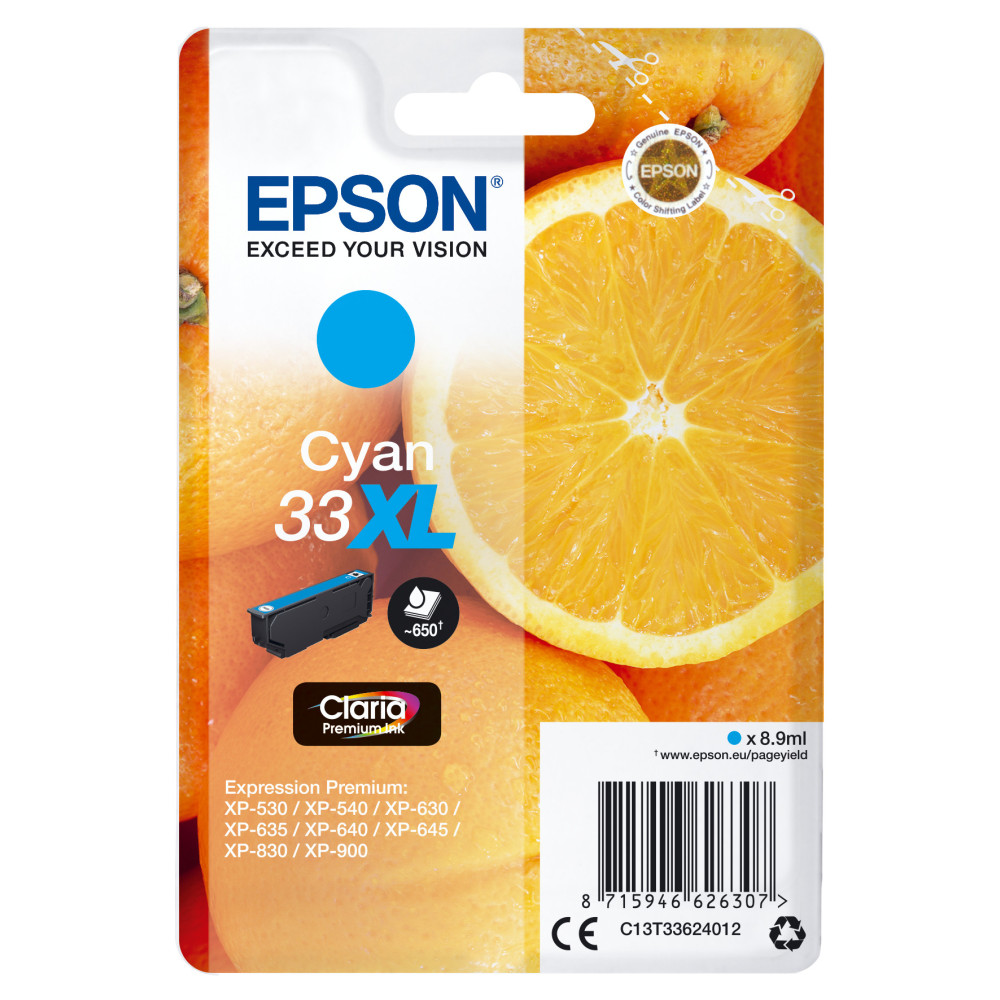 Epson Oranges Cartouche " " - Encre Claria Premium C (XL) Epson Oranges Cartouche " " - Encre Claria Premium C (XL)