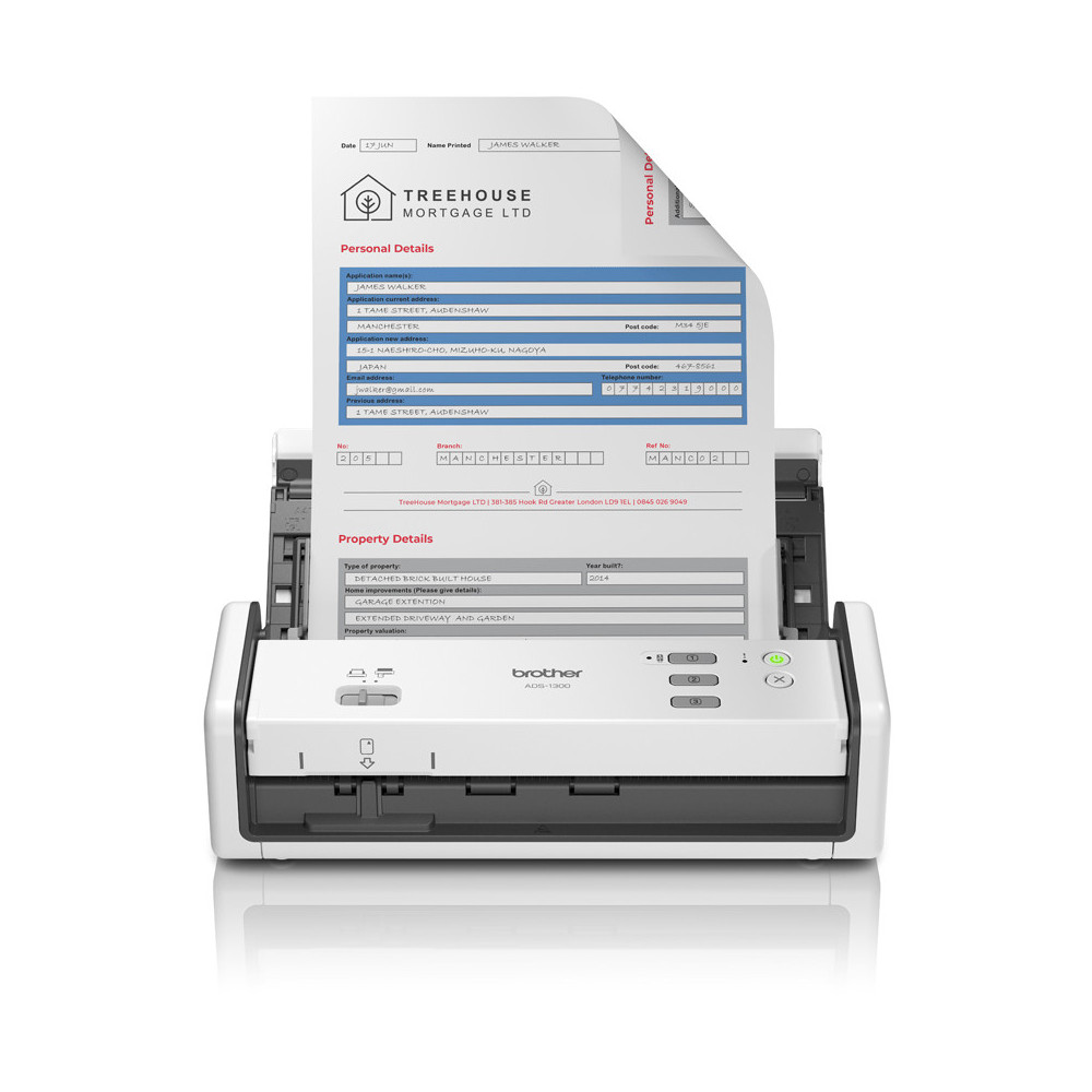 Brother ADS-1300 Scanner ADF 1200 x 1200 DPI A4 Blanc Brother ADS-1300 Scanner ADF 1200 x 1200 DPI A4 Blanc