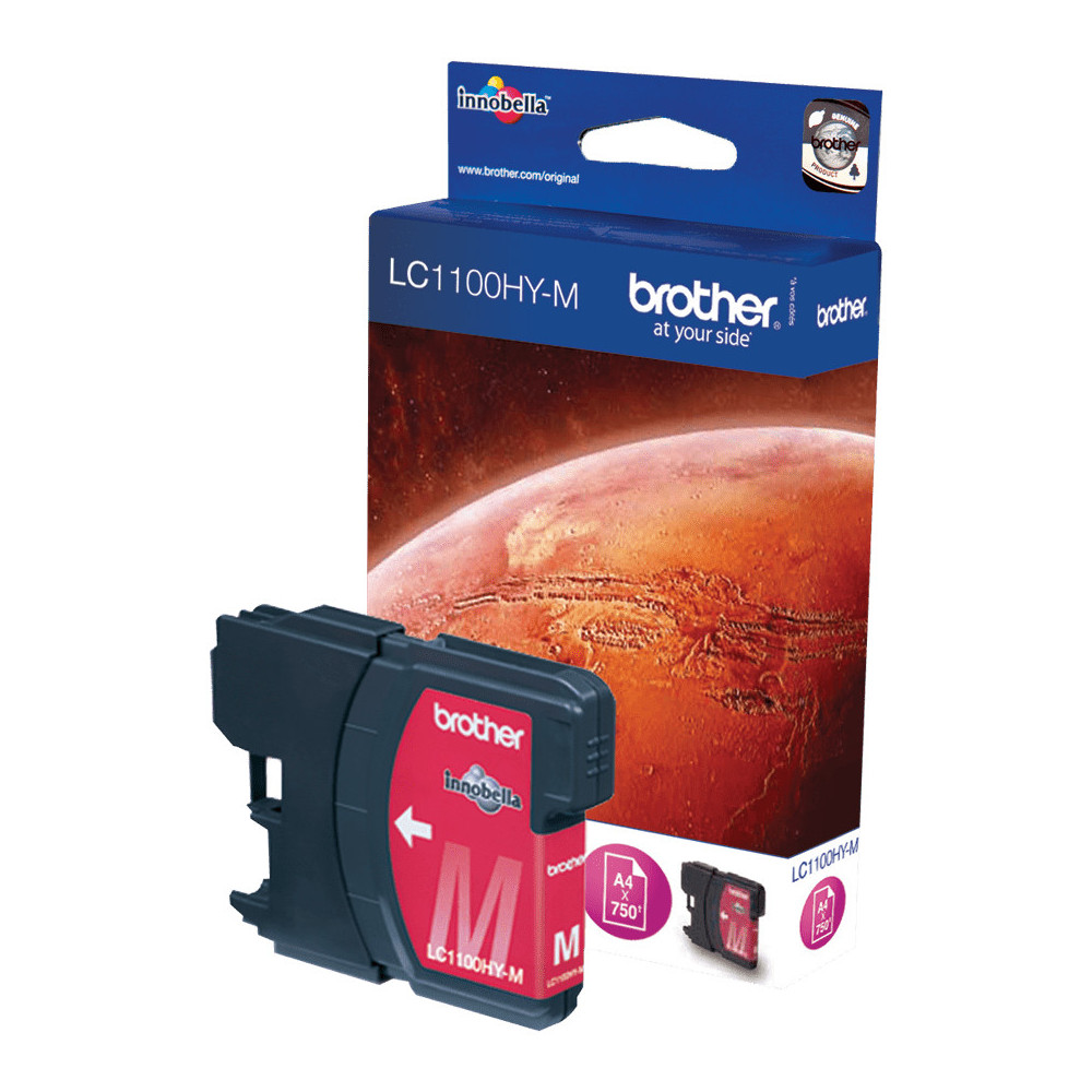 Brother Cartouche d'encre LC1100HYM originale à haut rendement – Magenta Brother Cartouche d'encre LC1100HYM originale à haut rendement – Magenta