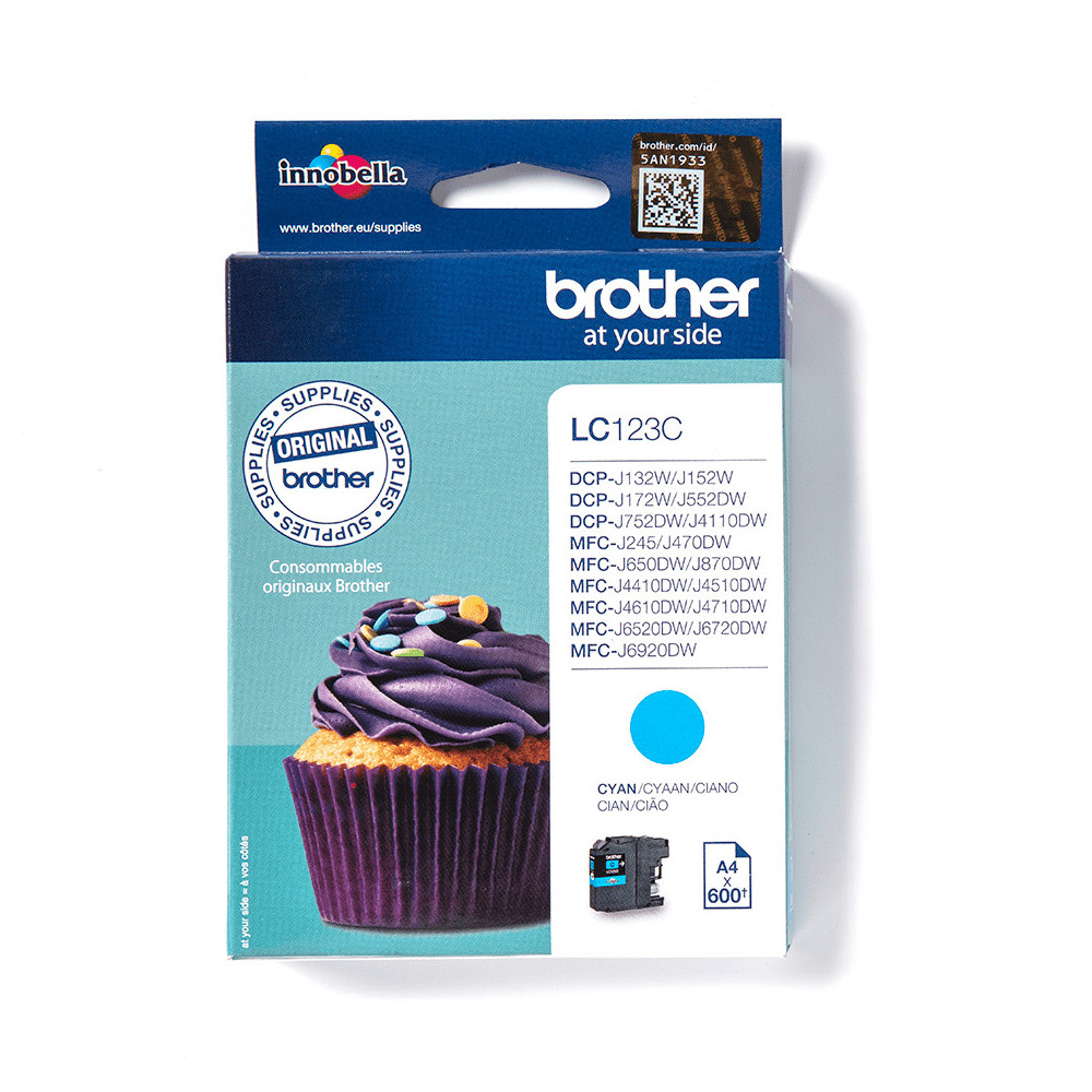 Brother LC123C - Cartouche d'encre originale – Cyan Brother LC123C - Cartouche d'encre originale – Cyan