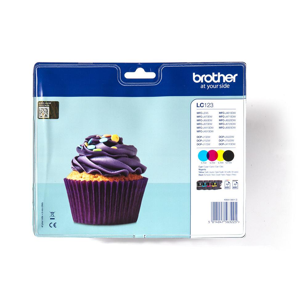 Brother LC123VALBP - Pack de cartouches d'encre originales Brother LC123VALBP - Pack de cartouches d'encre originales