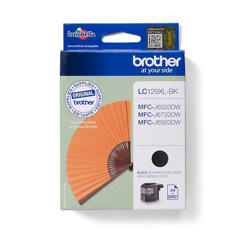 Brother LC129XLBK cartouche d'encre 1 pièce(s) Original Rendement élevé (XL) Noir Brother LC129XLBK cartouche d'encre 1 pièce(s) Original Rendement élevé (XL) Noir