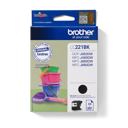 Brother LC221BK cartouche d'encre 1 pièce(s) Original Noir