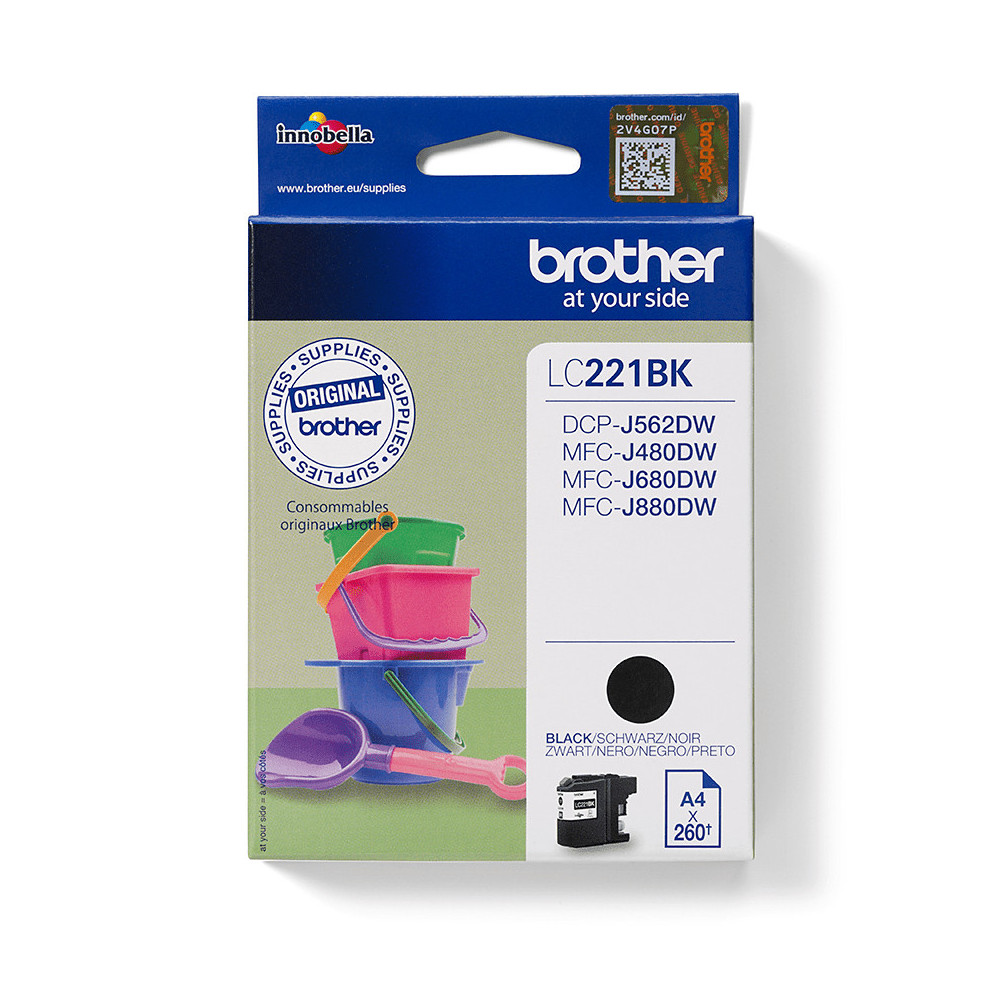 Brother LC221BK cartouche d'encre 1 pièce(s) Original Noir Brother LC221BK cartouche d'encre 1 pièce(s) Original Noir