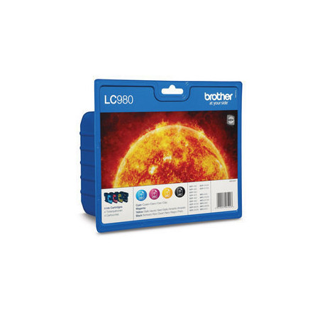Brother LC-980VALBP cartouche d'encre 4 pièce(s) Original Noir, Cyan, Magenta, Jaune