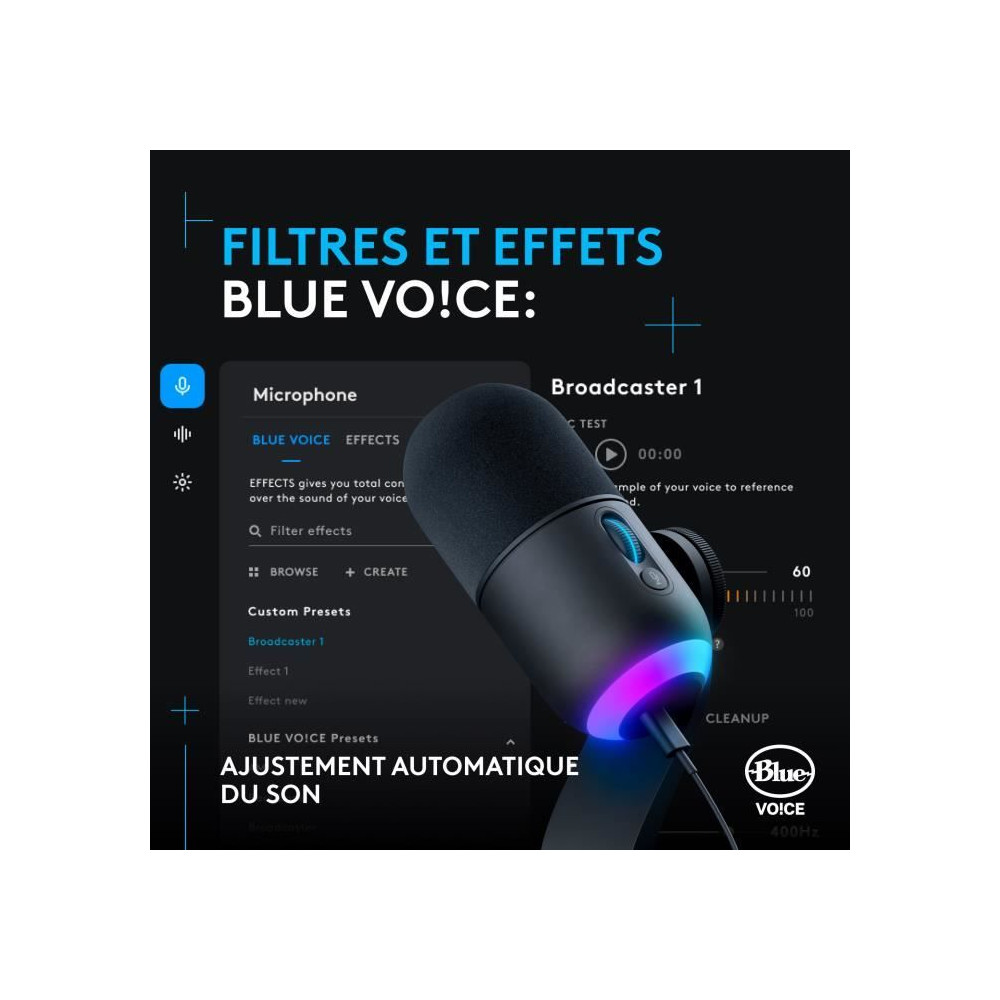 Logitech G Yeti GX - Microphone - USB - noir