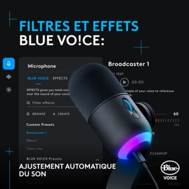 Logitech G Yeti GX - Microphone - USB - noir