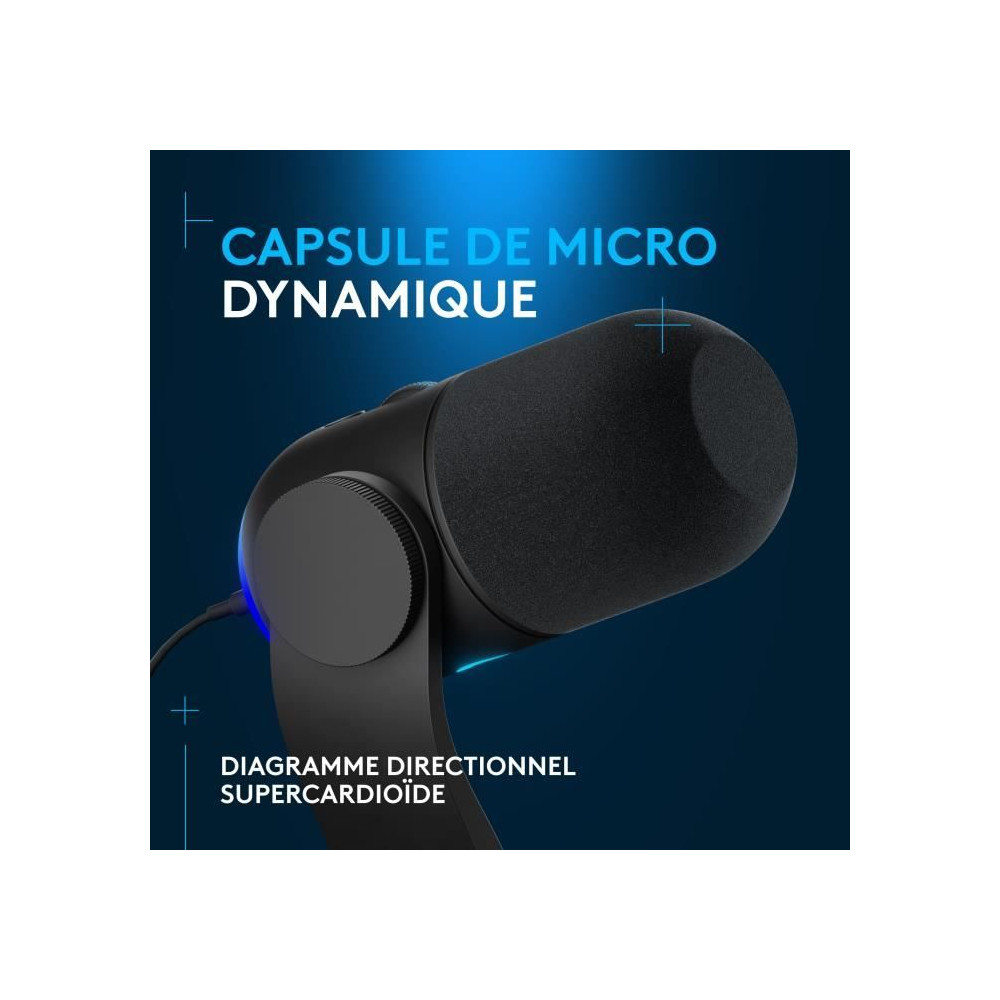 Logitech G Yeti GX - Microphone - USB - noir