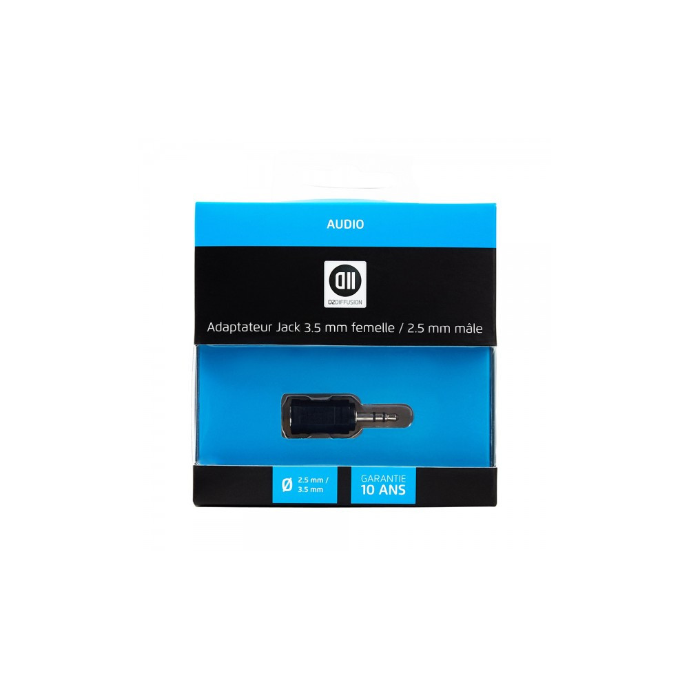 D2 Diffusion D2ADPJK3F2M changeur de genre de câble 2.5mm 3,5mm Noir D2 Diffusion D2ADPJK3F2M changeur de genre de câble 2.5mm 3,5mm Noir
