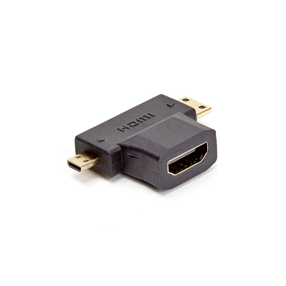 D2 Diffusion D2ADPMICROMINIHDMI changeur de genre de câble HDMI Type A (Standard) Mini-HDMI + Micro-HDMI Noir