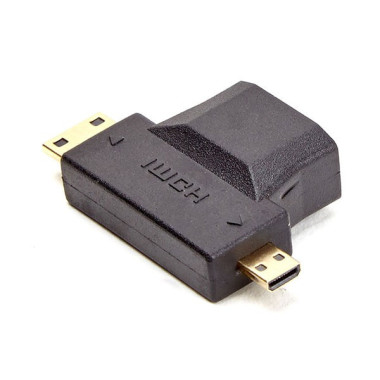 D2 Diffusion D2ADPMICROMINIHDMI changeur de genre de câble HDMI Type A (Standard) Mini-HDMI + Micro-HDMI Noir