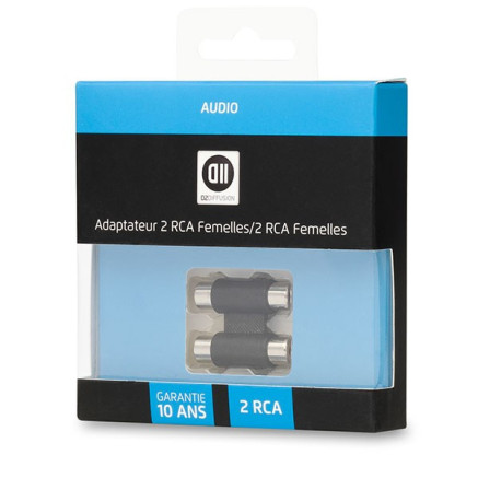 D2 Diffusion D2ADPRCA2F changeur de genre de câble 2 x RCA 2 RCA Noir