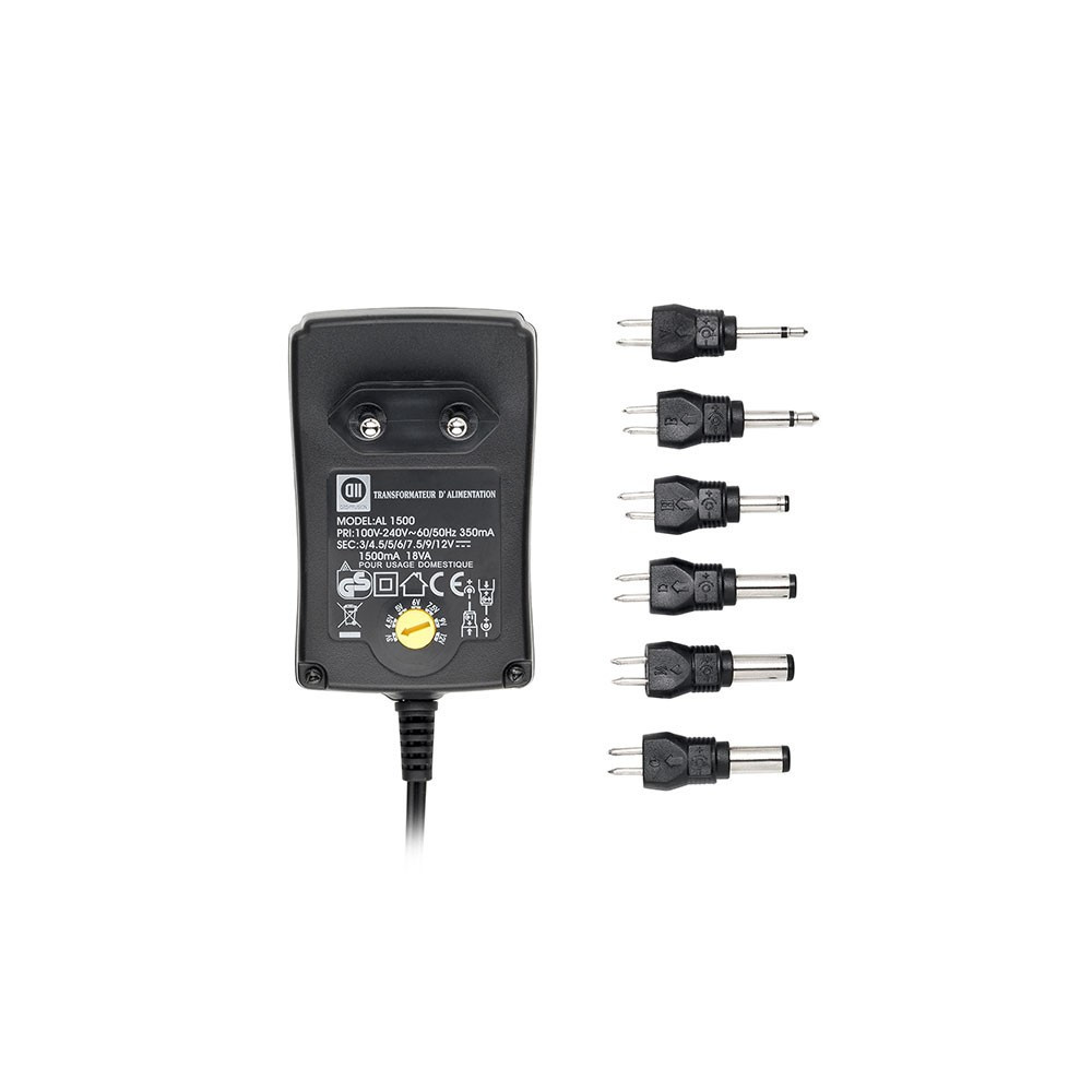 D2 Diffusion D2AL1500 adaptateur de puissance & onduleur Intérieure 18 W Noir