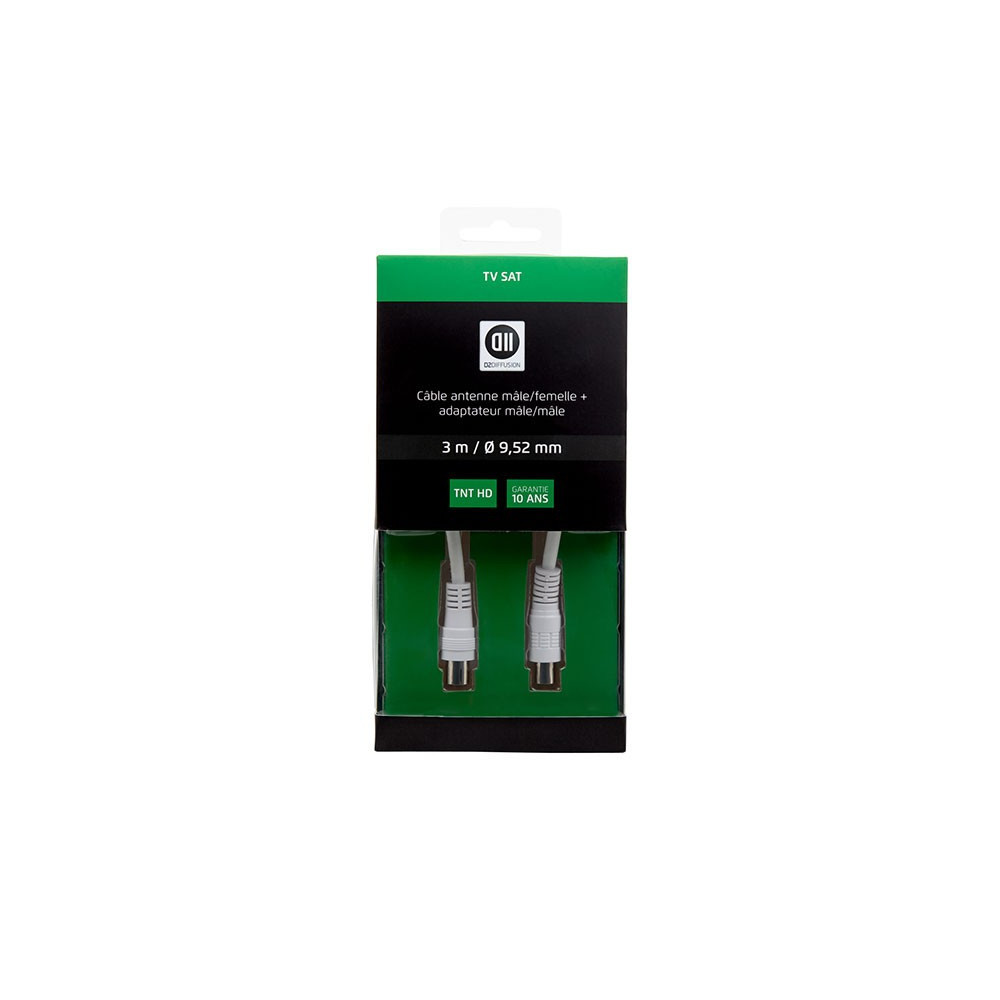 D2 Diffusion D2COAX300 câble coaxial 3 m 9.52mm Blanc
