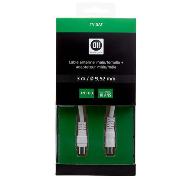 D2 Diffusion D2COAX300 câble coaxial 3 m 9.52mm Blanc