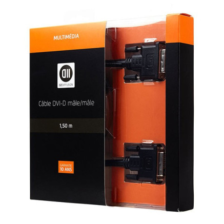 D2 Diffusion D2DVIDVI150 câble DVI 1,5 m DVI-D Noir